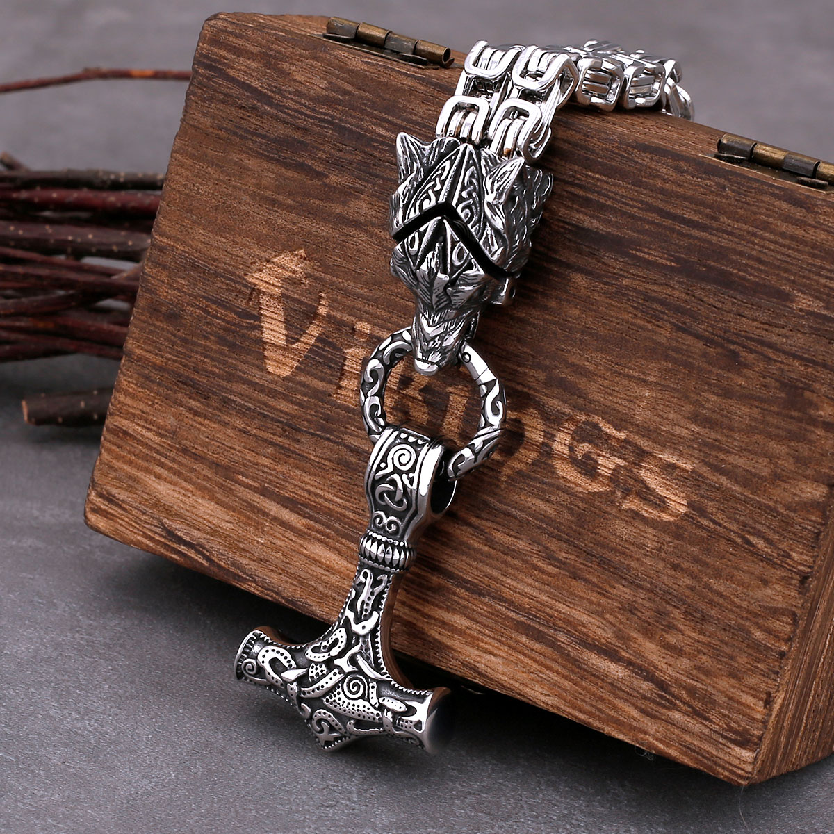 Kalung kepala serigala baja ta - Battle Rope Anchor ulasan dan harga